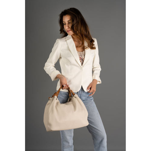 Load image into Gallery viewer, AZALEA BEIGE + CUOIO Women&#39;s Handbag - Exquisite Italian Craftsmanship
