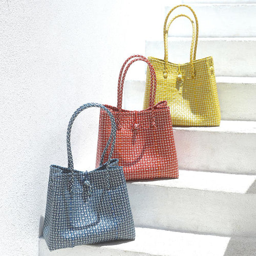 Load image into Gallery viewer, Toko Recycled Woven Tote Bag, in Navy
