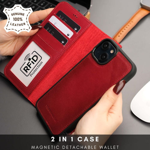 Load image into Gallery viewer, Casper Leather iPhone 15 Plus Wallet Case | MagSafe-47
