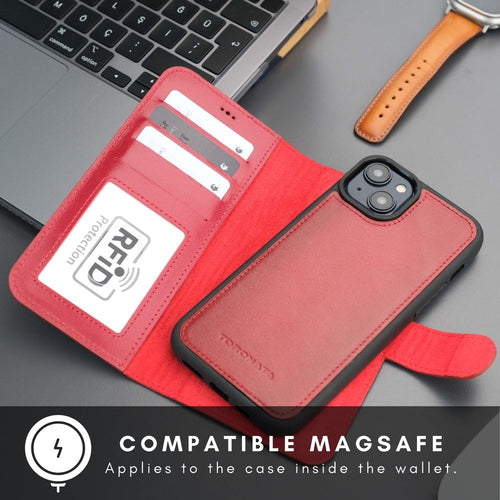 Load image into Gallery viewer, Casper Leather iPhone 15 Wallet Case | MagSafe-4
