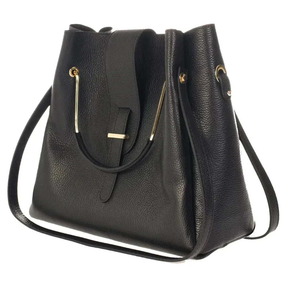 DIONE CUOIO Luxurious Grain Leather Top Handle Bag