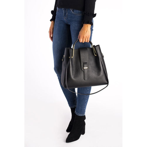 Load image into Gallery viewer, DIONE NERO - Exquisite Italian Grain Leather Top Handle Bag
