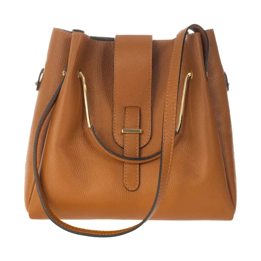 DIONE CUOIO Luxurious Grain Leather Top Handle Bag