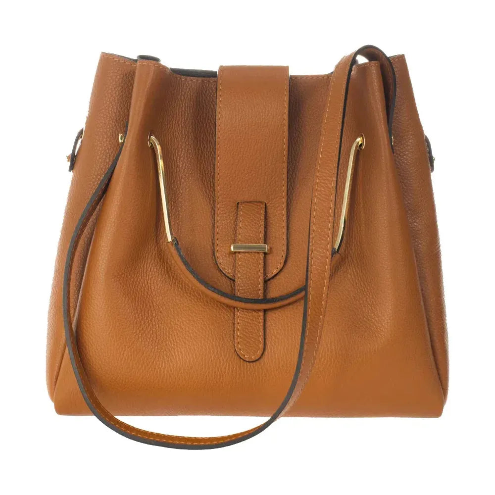 DIONE NERO - Exquisite Italian Grain Leather Top Handle Bag