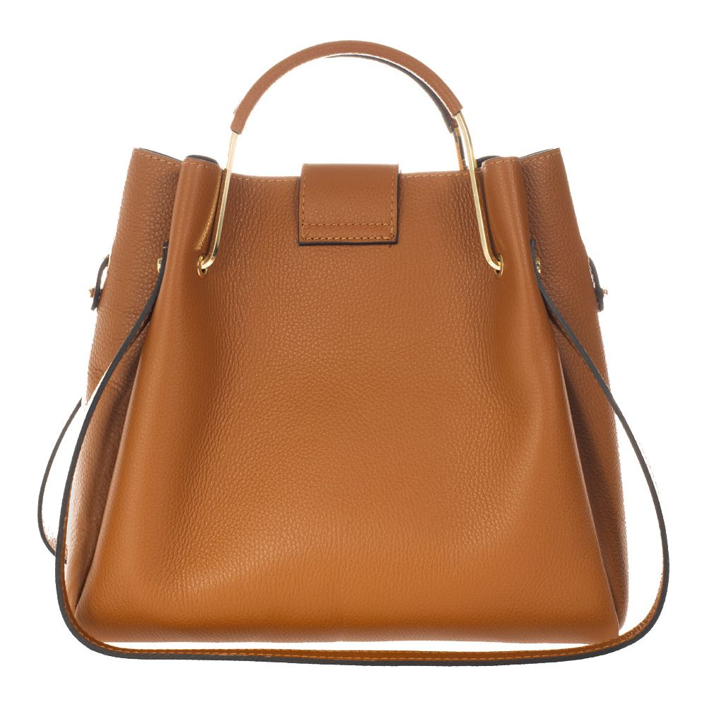 DIONE NERO - Exquisite Italian Grain Leather Top Handle Bag