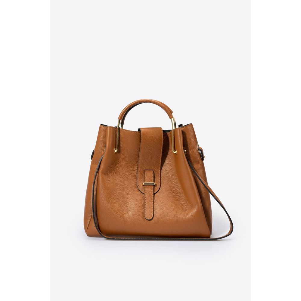 DIONE NERO - Exquisite Italian Grain Leather Top Handle Bag