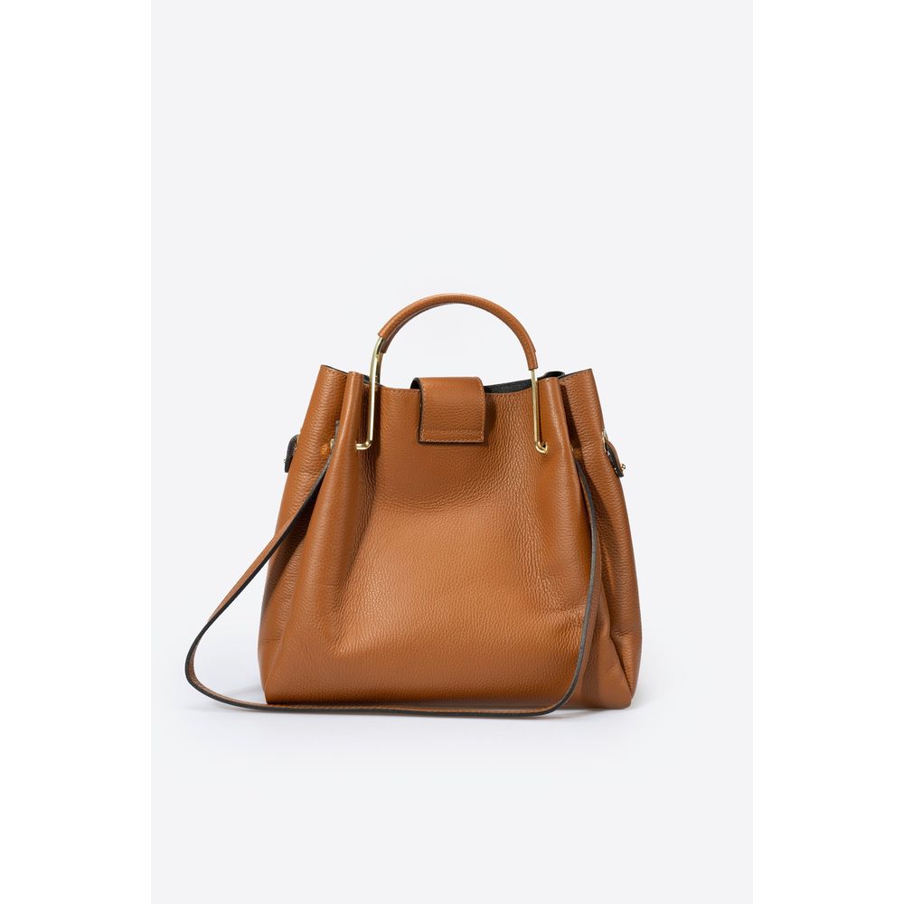 DIONE CUOIO Luxurious Grain Leather Top Handle Bag