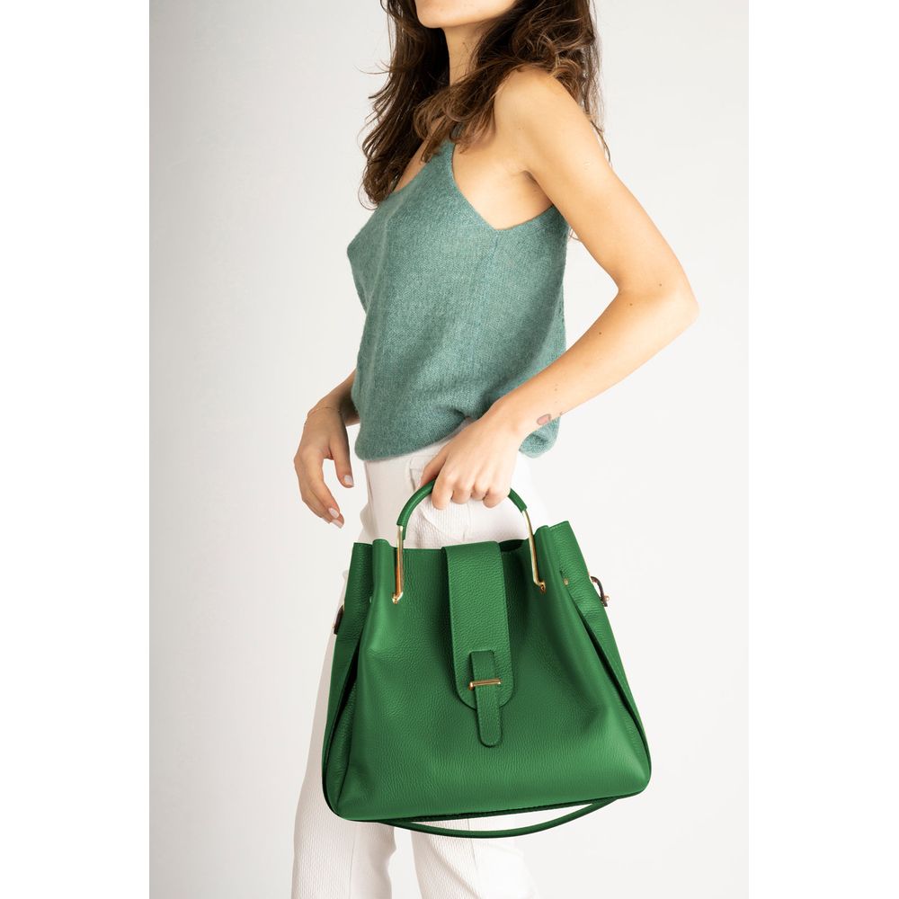 DIONE NERO - Exquisite Italian Grain Leather Top Handle Bag