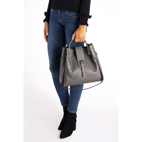 Load image into Gallery viewer, DIONE NERO - Exquisite Italian Grain Leather Top Handle Bag
