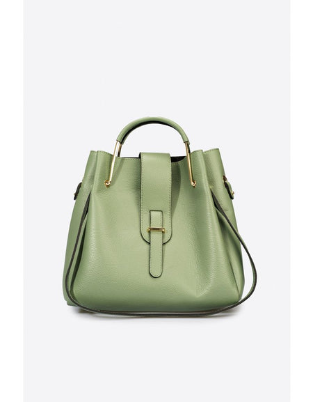 DIONE MENTA: Exquisite Grain Leather Top Handle Bag for Women