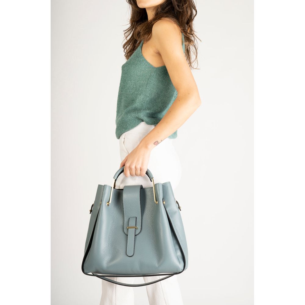 DIONE CUOIO Luxurious Grain Leather Top Handle Bag