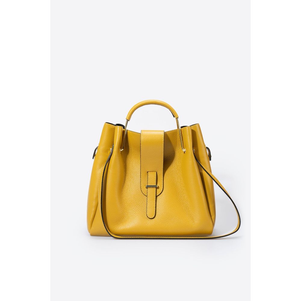 DIONE CUOIO Luxurious Grain Leather Top Handle Bag