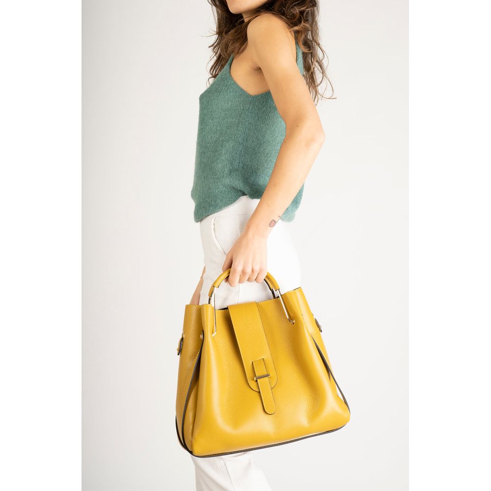 DIONE TAUPE - Exquisite Italian Grain Leather Top Handle Bag