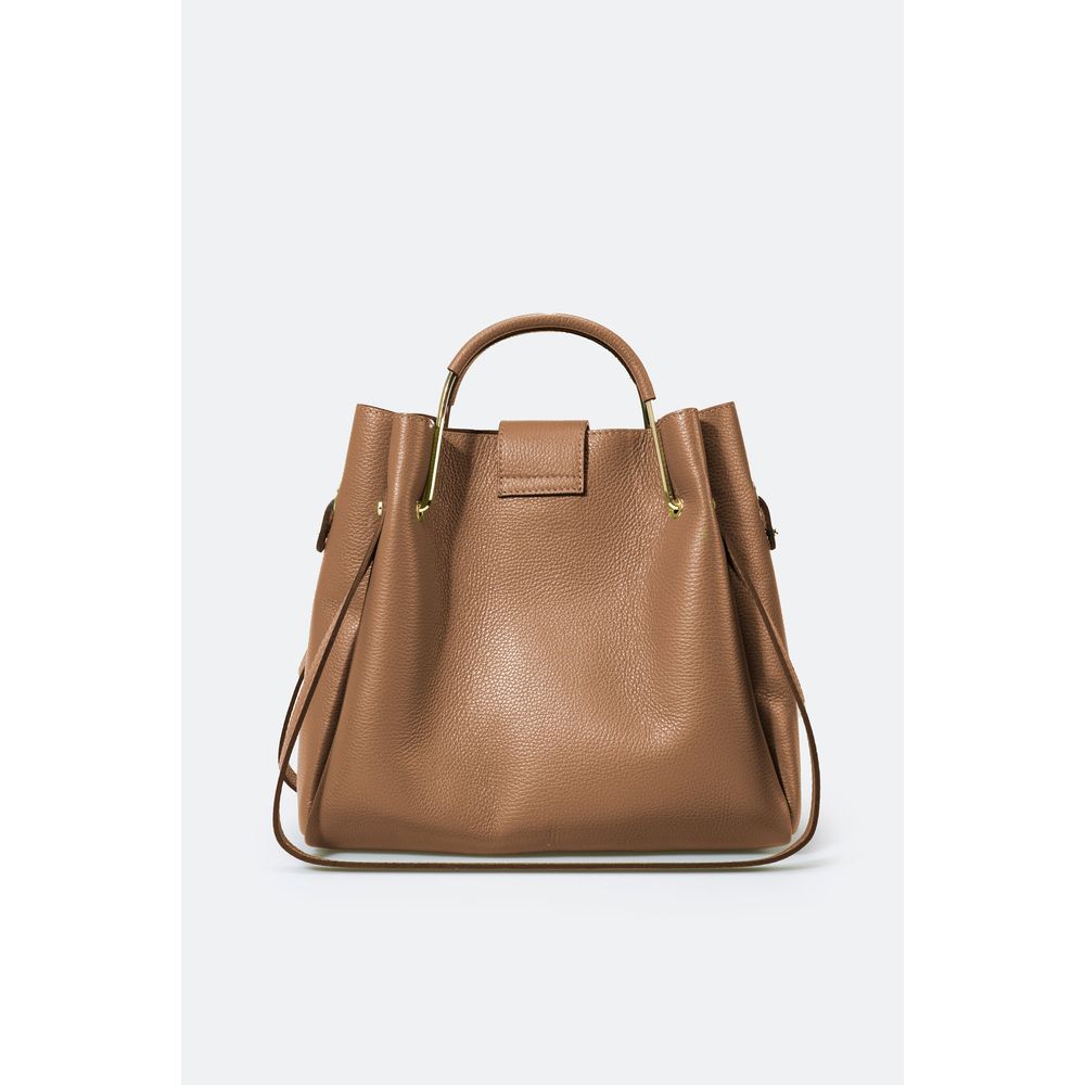 DIONE CUOIO Luxurious Grain Leather Top Handle Bag