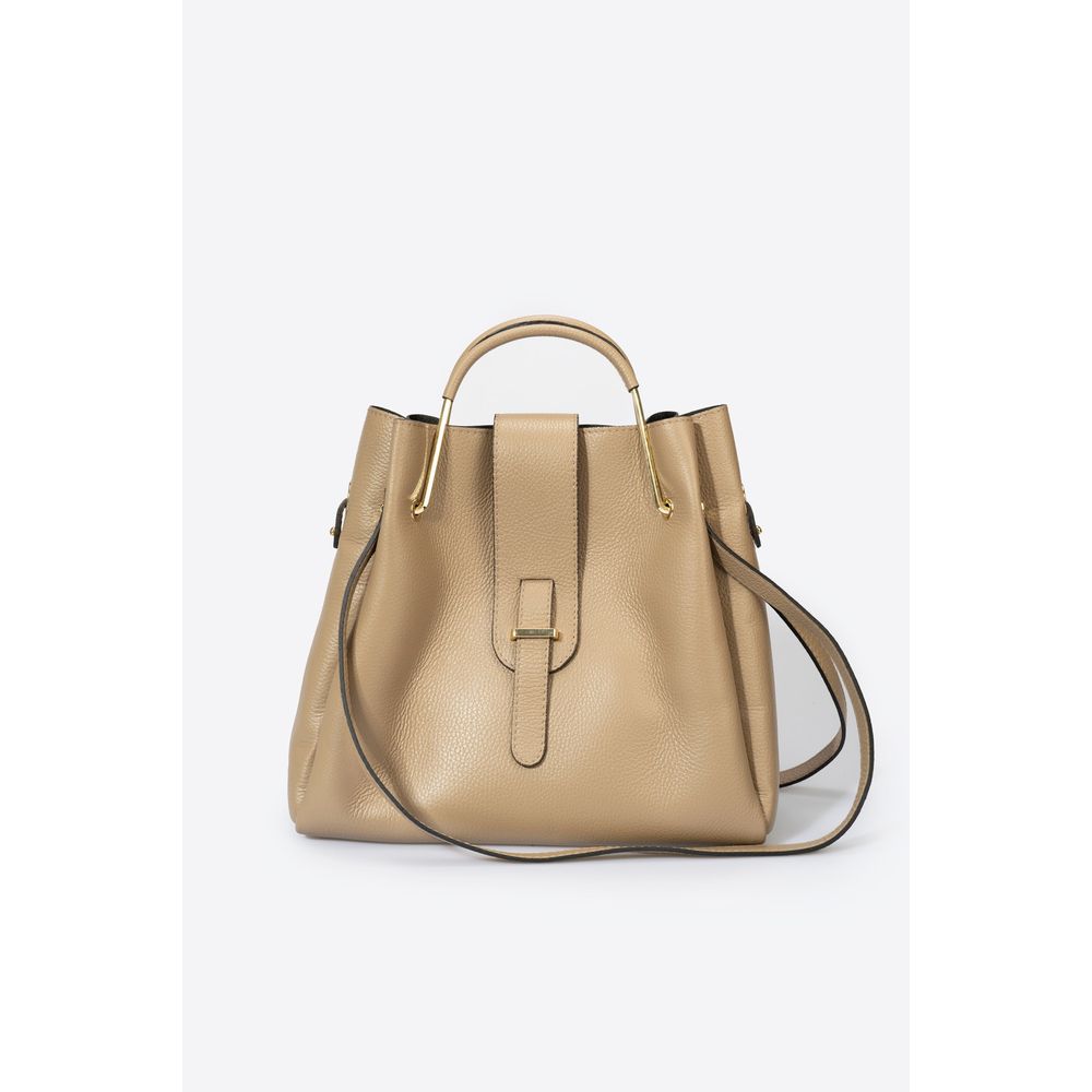 DIONE CUOIO Luxurious Grain Leather Top Handle Bag