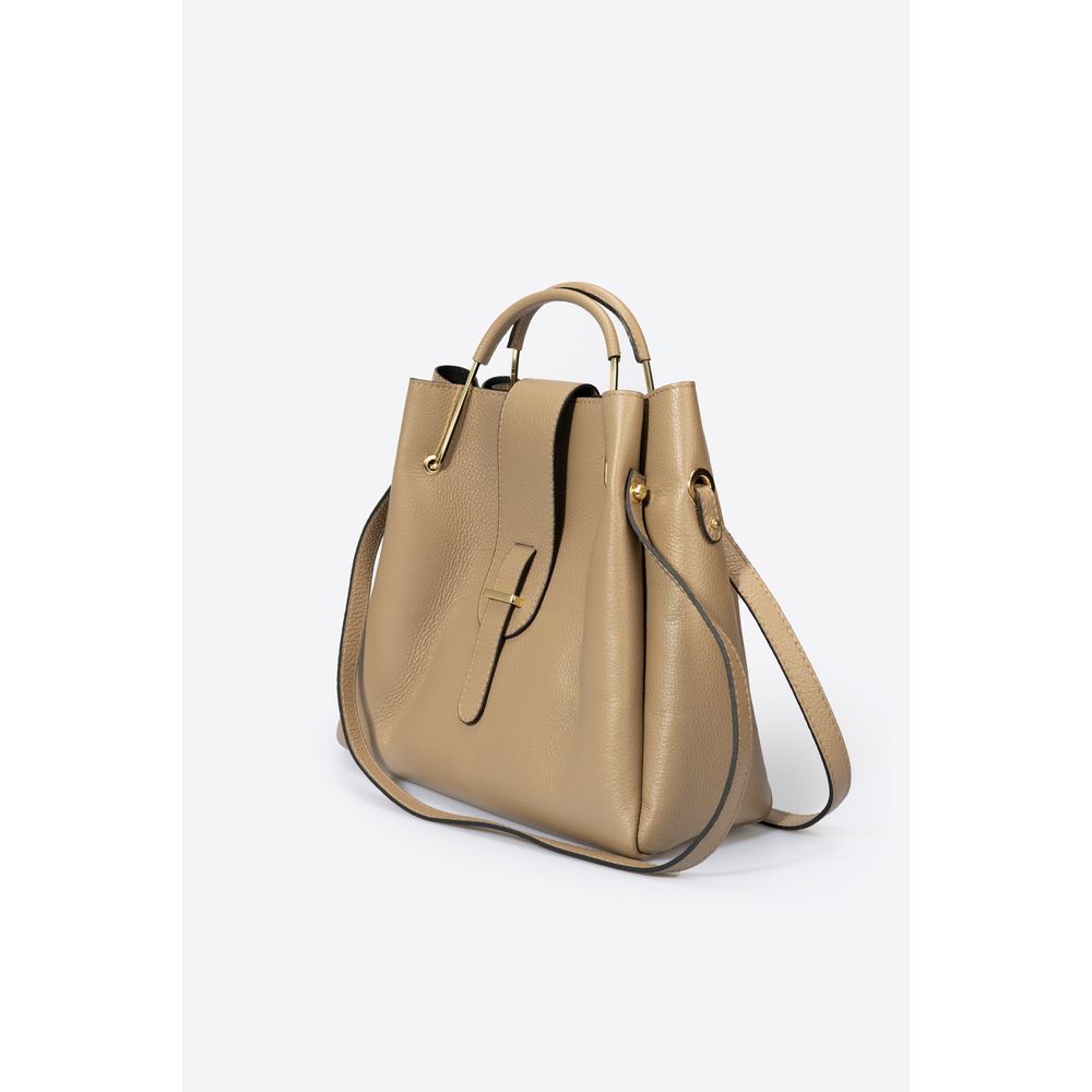 DIONE NERO - Exquisite Italian Grain Leather Top Handle Bag