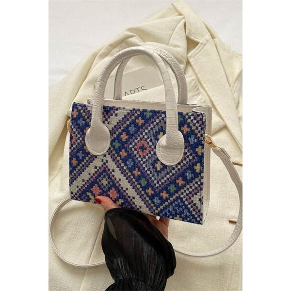 Geometric PU Leather Strap Handbag - A Statement of Sophistication