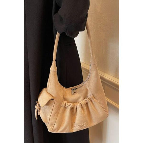 Load image into Gallery viewer, Stunning Ruched Suede Handbag with Zipper
