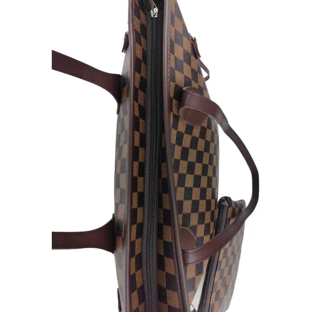 Designer Elegance: Checkered PVC Two-Piece Bag Set