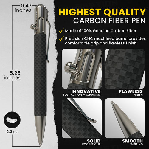 Load image into Gallery viewer, Carbon Fiber and Stainless Steel - Bolt Action Pen by Bastion®
