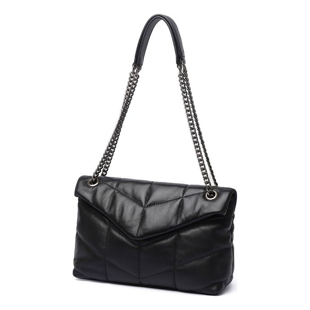 Puffer Shoulder Bag Chain Strap Puffy Crossbody Purse for Women Quilt
