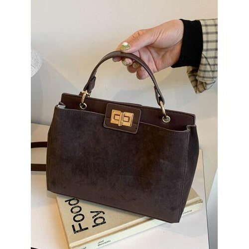 Load image into Gallery viewer, Designer Solid Color Handbag with Removable Strap
