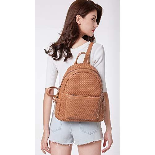 SHOMICO Women Backpack Purse - Woven Trendy Stylish Casual Dayback Handbag