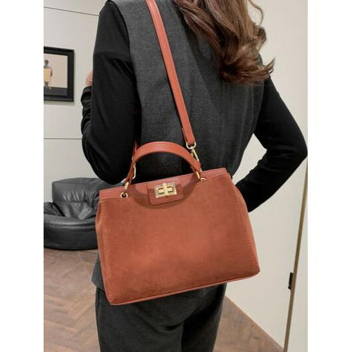 Load image into Gallery viewer, Designer Solid Color Handbag with Removable Strap
