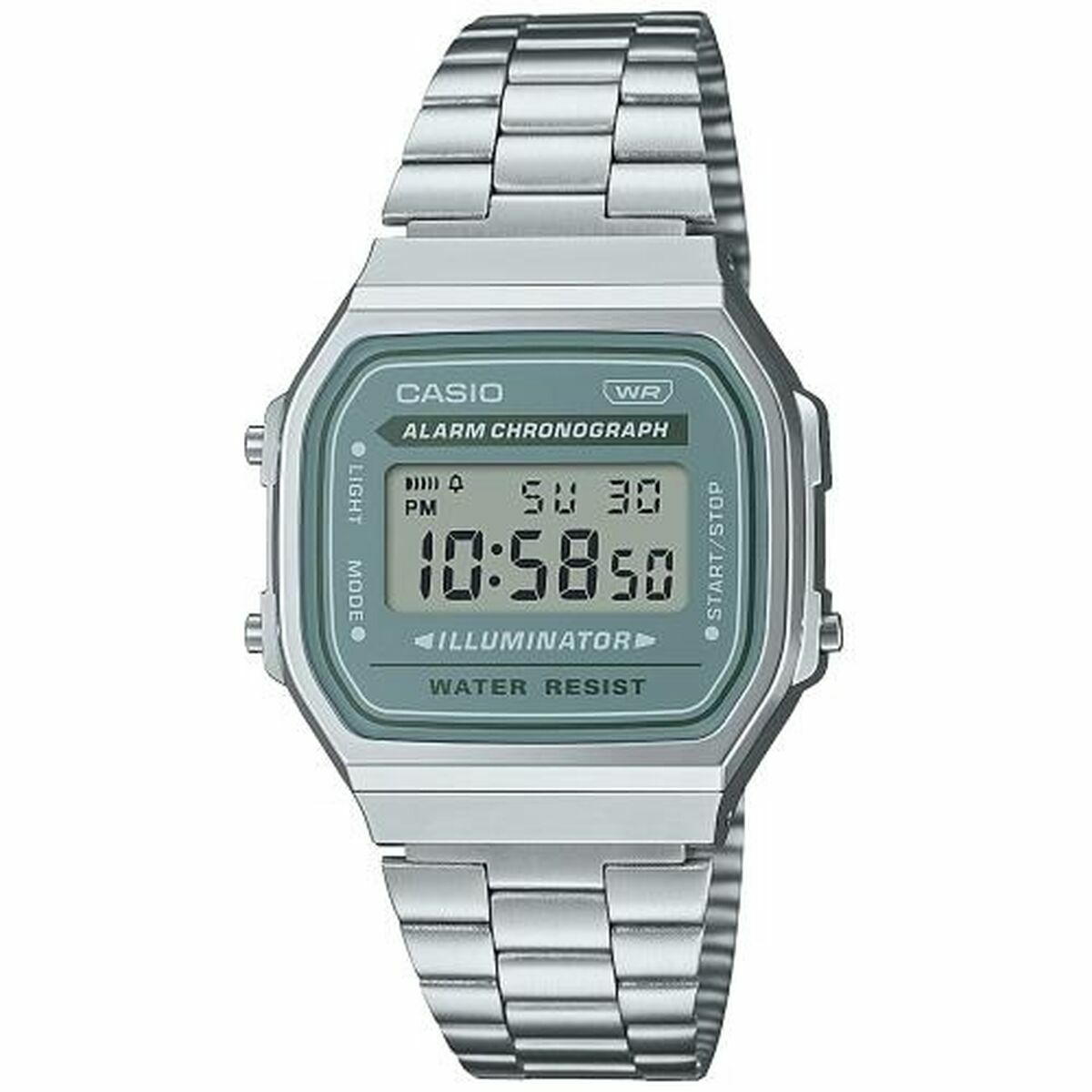 Unisex Watch Casio A168WA-3AYES Green Silver (Ø 35 mm)-0