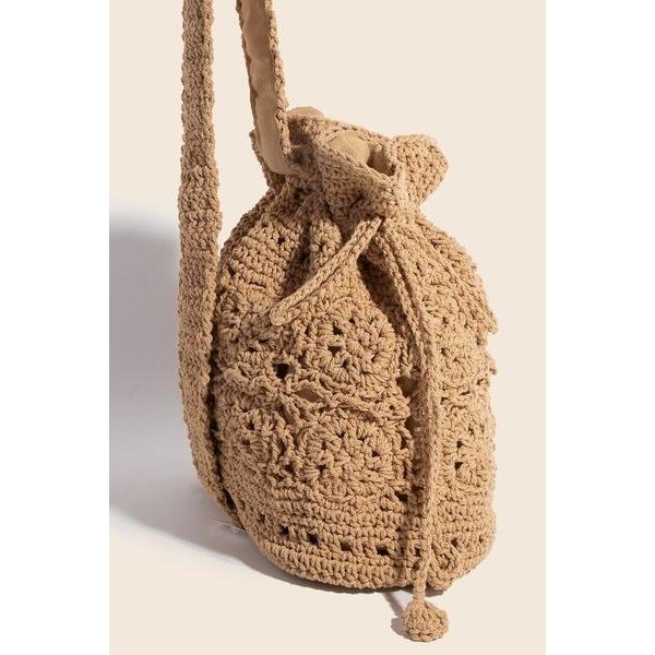 Fame Intricate Braided Single Strap Drawstring Bag