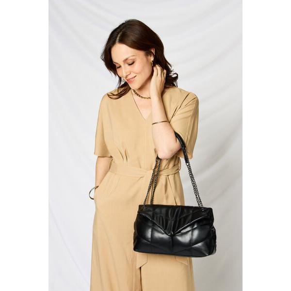 SHOMICO PU Leather Chain Handbag - A Touch of Elegance