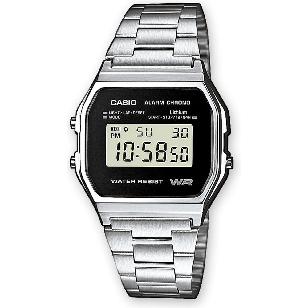Men's Watch Casio A158WEA-1EF Black Grey Silver-0