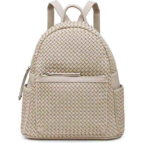 Load image into Gallery viewer, Sif2068 Luxe Woven Backpack Purse - Beige
