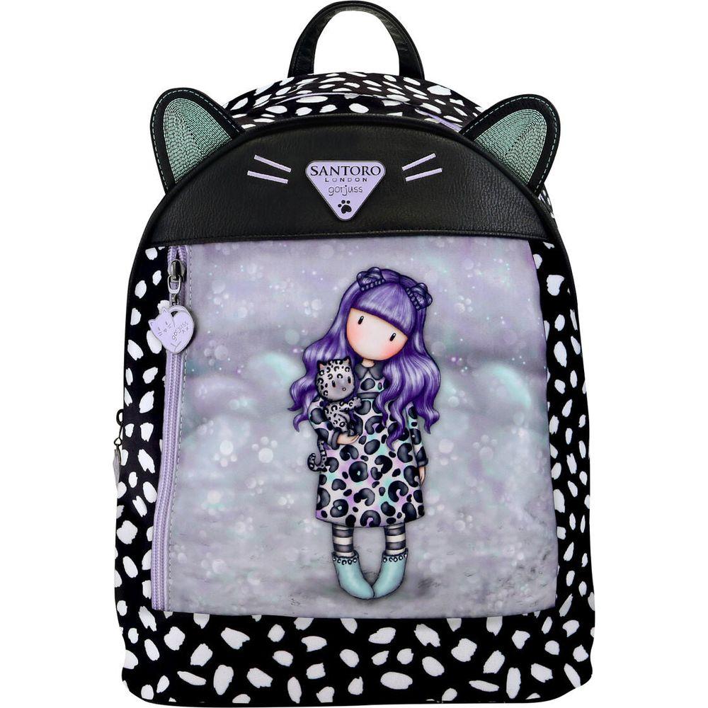 Casual Backpack Gorjuss Smitten kitten Black White (25,5 x 31 x 10 cm)-0