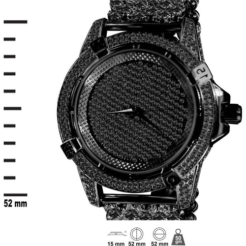 Load image into Gallery viewer, Luxury Ice Black CZ Iced out Watch 5110063
