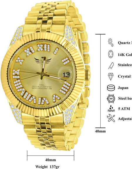 EARL Steel Watch I 530562 - Luxury Bling Timepiece