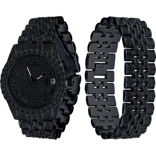 Load image into Gallery viewer, PURPUREUS 5-LINK ICED OUT WATCH &amp; BRACELET SET I 530703
