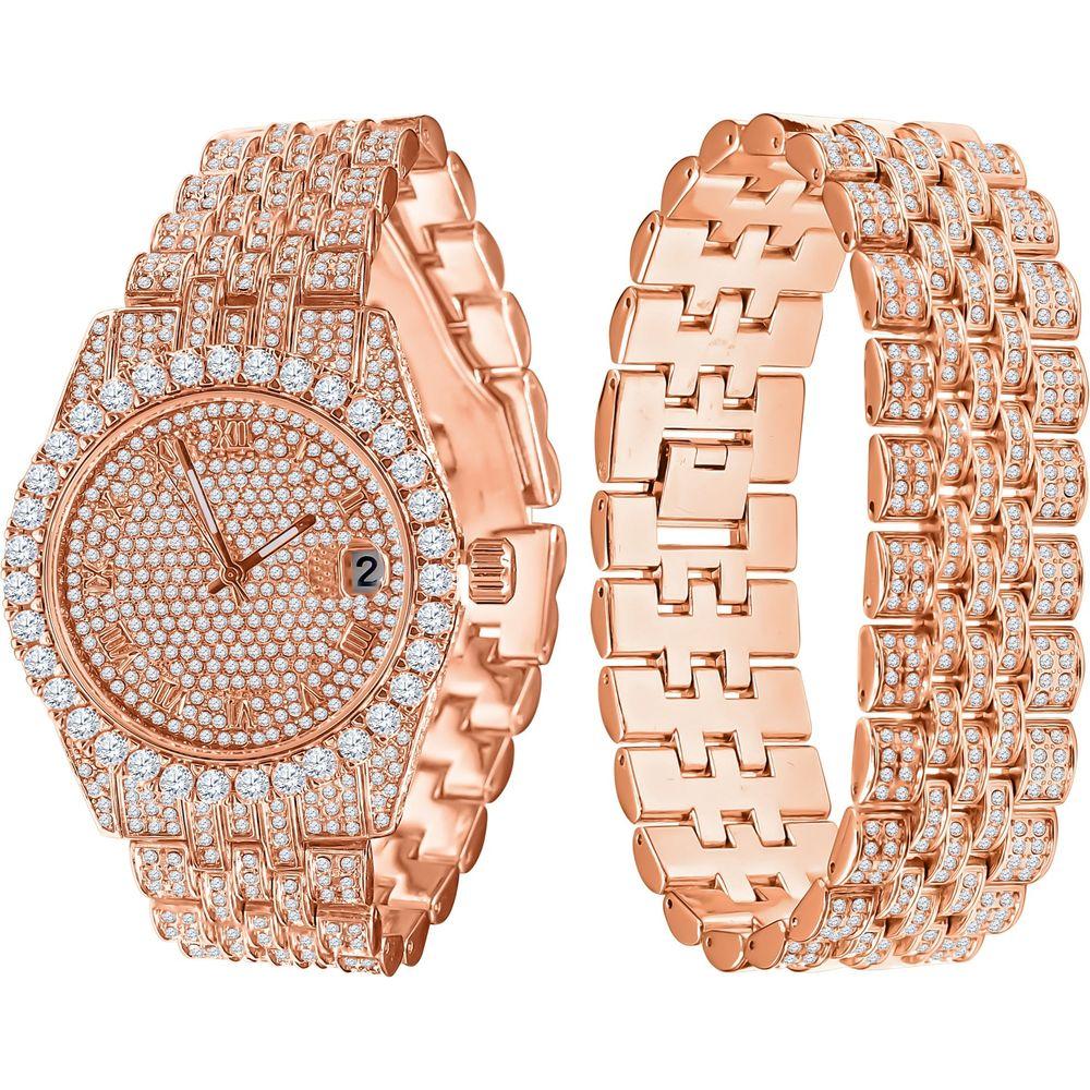 PURPUREUS 5-LINK ICED OUT WATCH & BRACELET SET I 530705