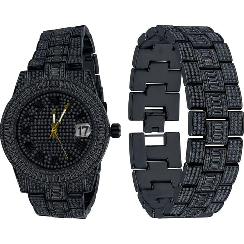 Load image into Gallery viewer, OYSTER Crystal Stones Watch Set - A Luxurious Statement Piece
