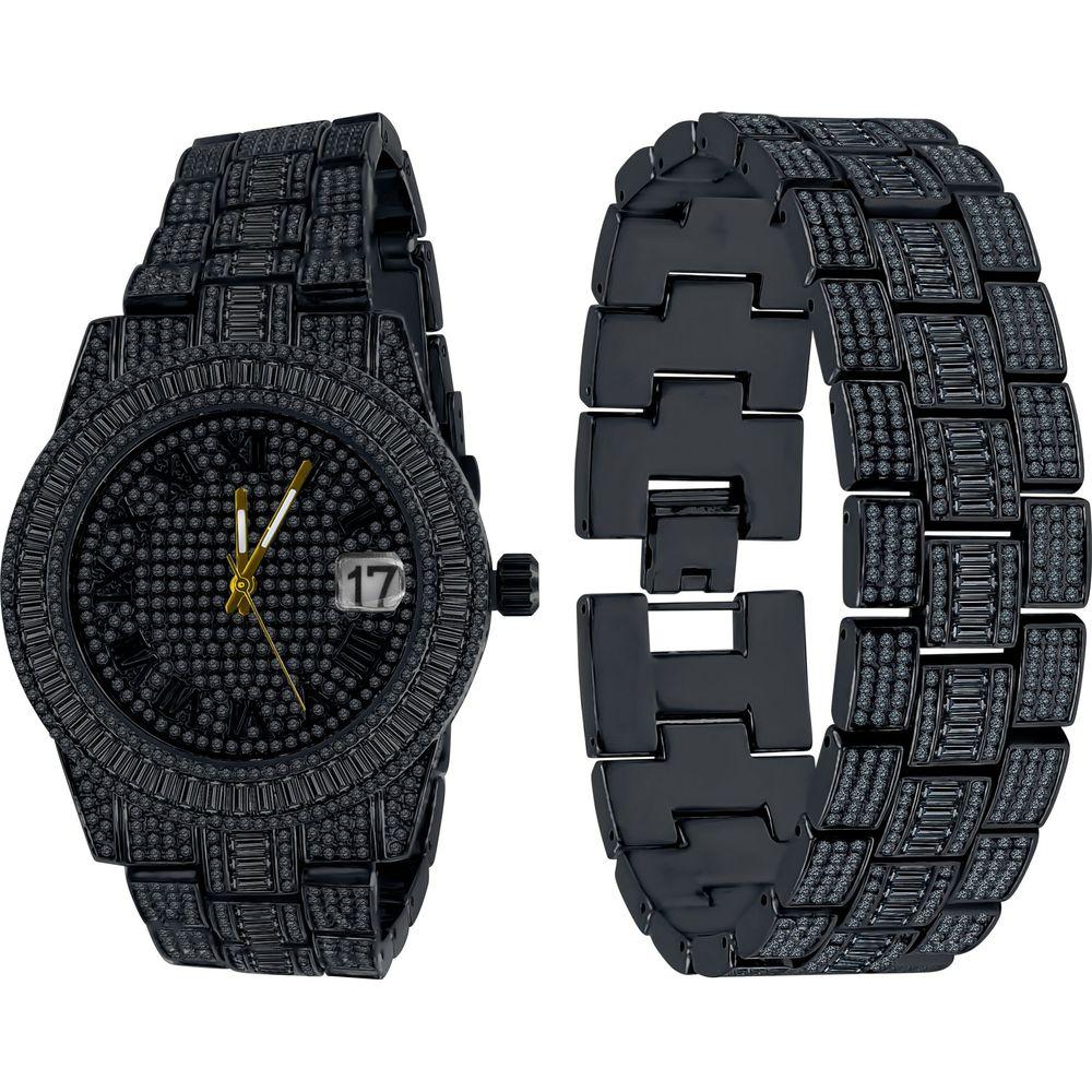 OYSTER Crystal Stones Watch Set - A Luxurious Statement Piece