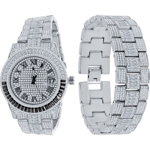 Load image into Gallery viewer, OYSTER CRYSTAL STONES WATCH SET | 530757
