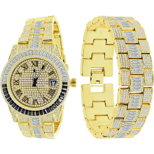 Load image into Gallery viewer, OYSTER CRYSTAL STONES WATCH SET | 530758
