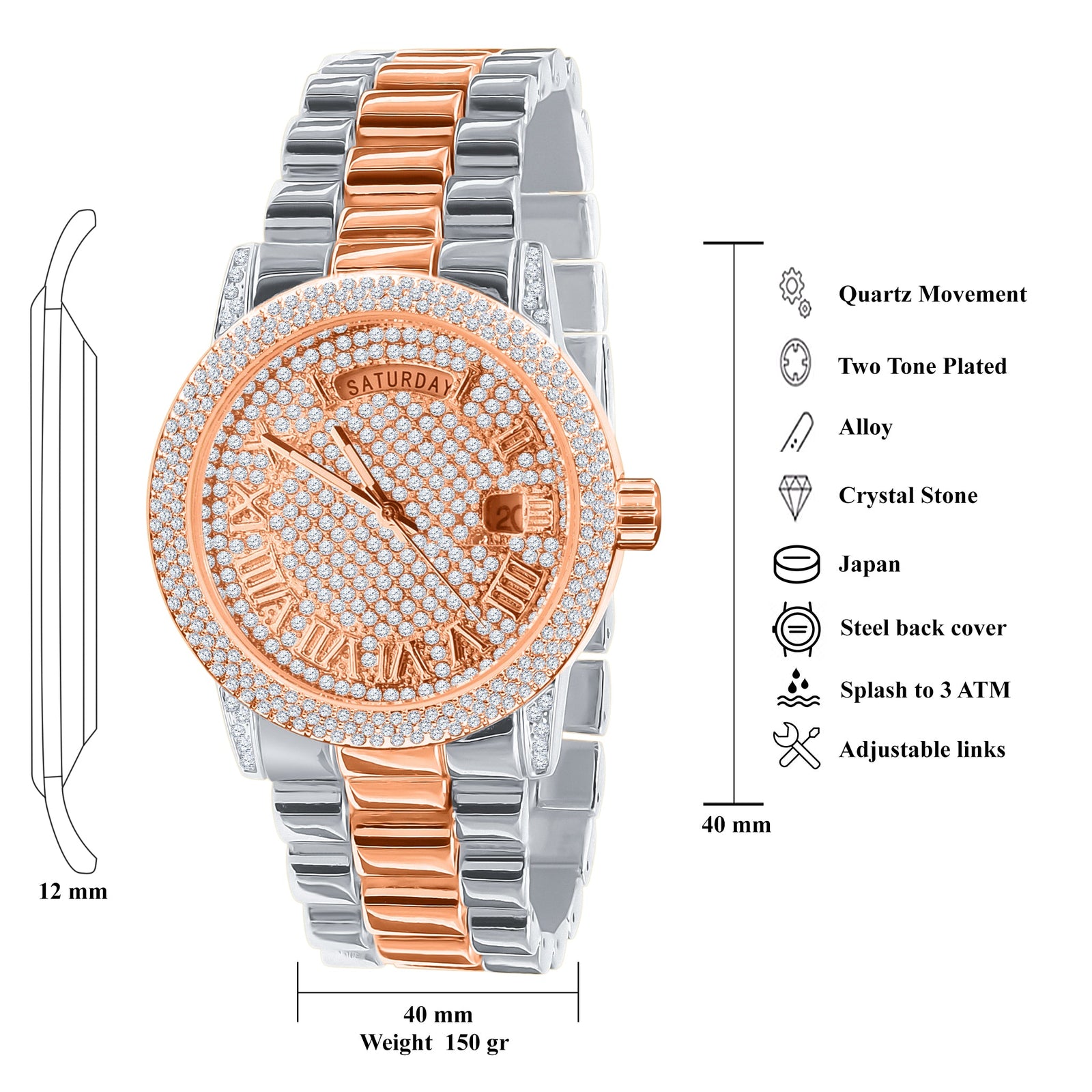 FLABBERGASTING BLING METAL WATCH I 5626418