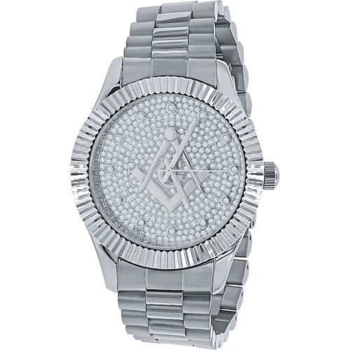 Load image into Gallery viewer, ARIES MASONIC ICED OUT HIP HOP METAL WATCH | 562991
