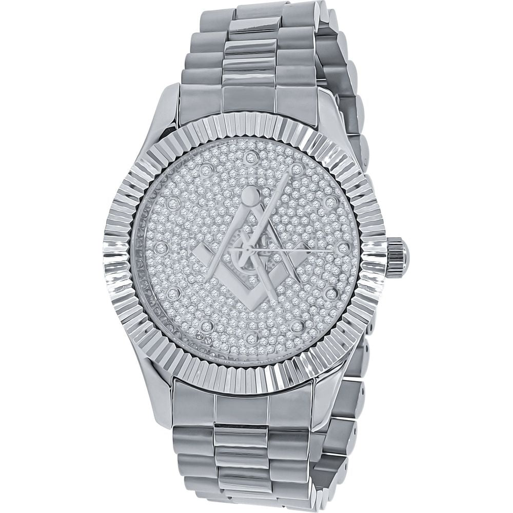 ARIES MASONIC ICED OUT HIP HOP METAL WATCH | 562991