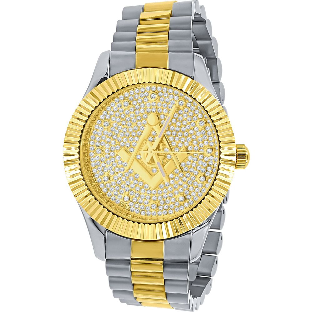 ARIES MASONIC ICED OUT HIP HOP METAL WATCH | 5629942