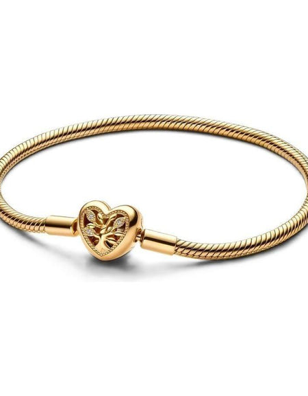 PANDORA MOMENTS Mod. FAMILY TREE HEART CLASP SNAKE CHAIN - Size 19-0