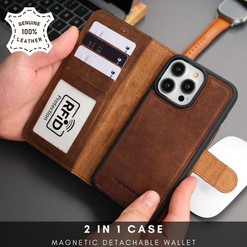 Load image into Gallery viewer, Casper Leather iPhone 15 Pro Wallet Case | MagSafe-37
