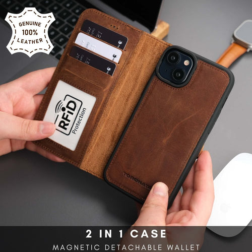 Load image into Gallery viewer, Casper Leather iPhone 15 Plus Wallet Case | MagSafe-10
