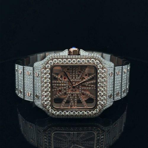 Load image into Gallery viewer, NEBULA STEEL ROSE GOLD MOISSANITE WATCH ICED OUT I 5900642
